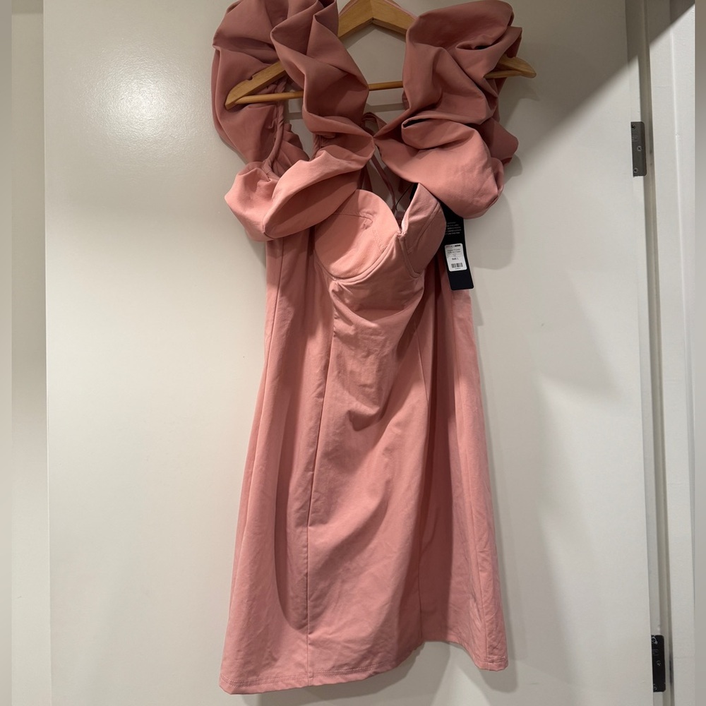 Fashion Nova Pink Ruffle Sleeve Mini Dress - Picture 2 of 5